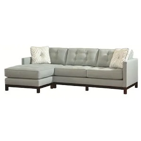 Transitional Bi-Sectional Sofa with Detached Ottoman